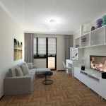 Sala de estar con lugar de trabajo
