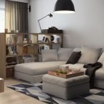 Interior con estanterías