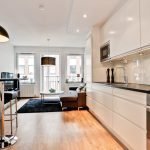 Muebles brillantes en la cocina