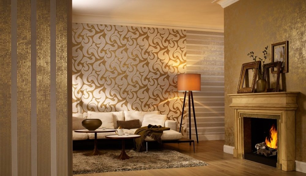 Interior amb dos tipus de paper pintat