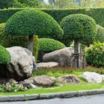 Piedras grandes en el jardín