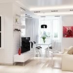Pintura roja en un interior blanco