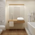 Muro de piedras en el baño.
