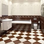 Piso de ajedrez en el baño
