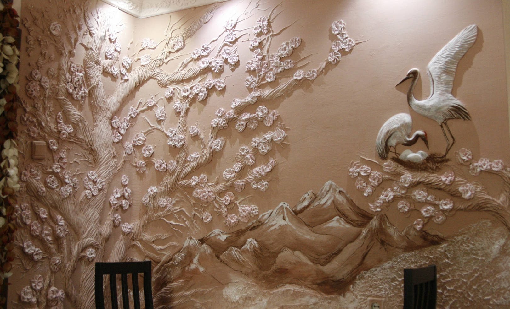 Bajorrelieve árbol floreciente