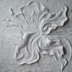 Bajorrelieve de una flor grande