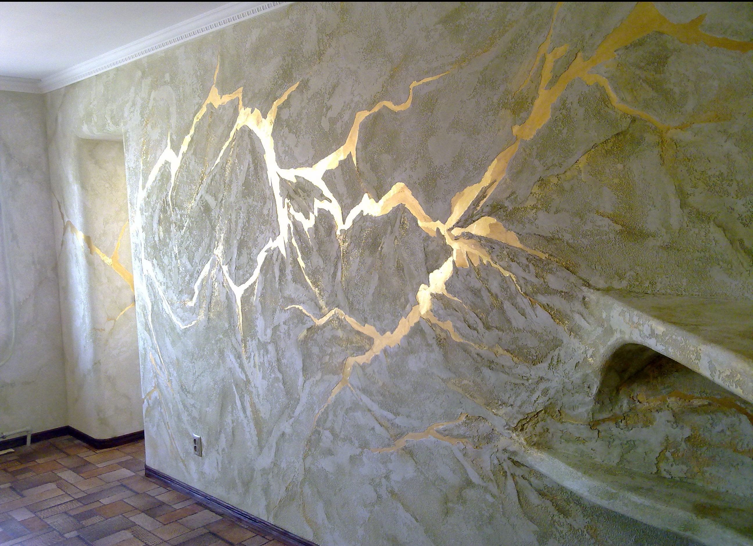 Pared de estuco decorativo