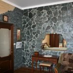 Piedra decorativa gris en la pared