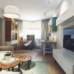 Muebles blancos en la sala de estar