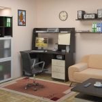 La opción de colocar una mesa de computadora en el interior del pasillo