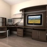Muebles de salón con mesa de ordenador