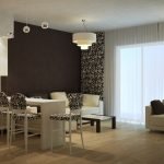 Cocina combinada con sala de estar.