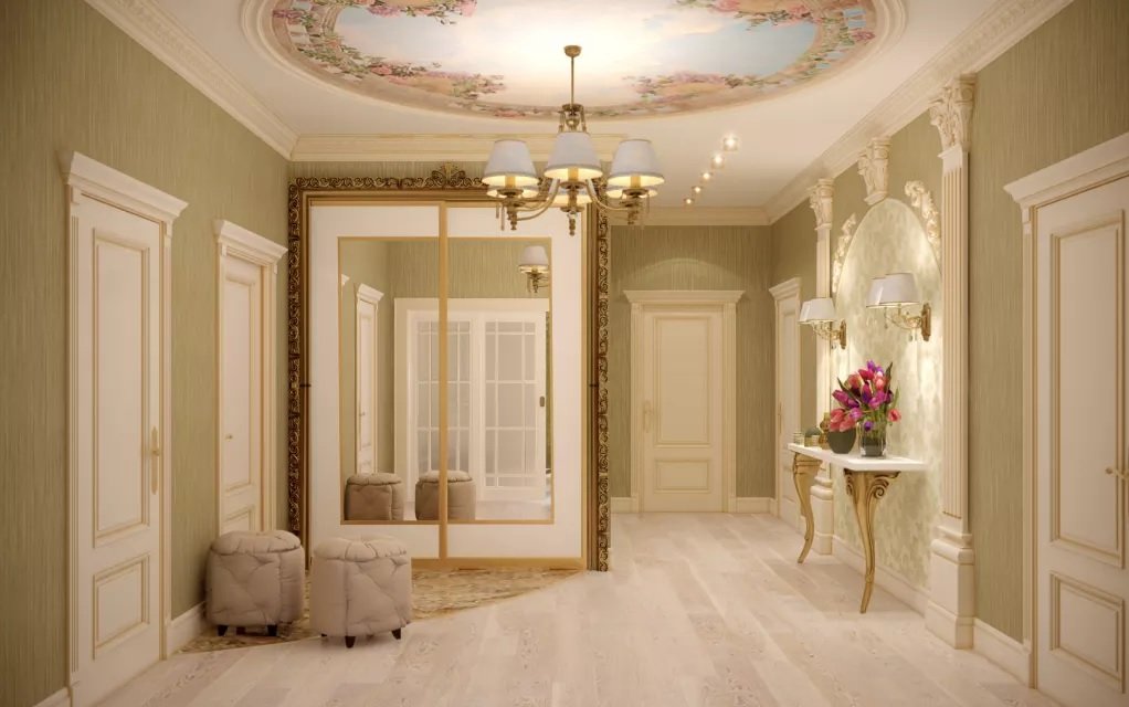 Gangen er designet i en klassisk stil