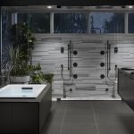 Baño negro y gris