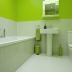 Baño verde y blanco