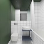Azulejo blanco en el baño