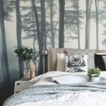 Fotomural con bosque en niebla