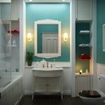 Turquesa en el diseño del baño.