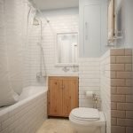 Diseño de baño de ladrillo estrecho