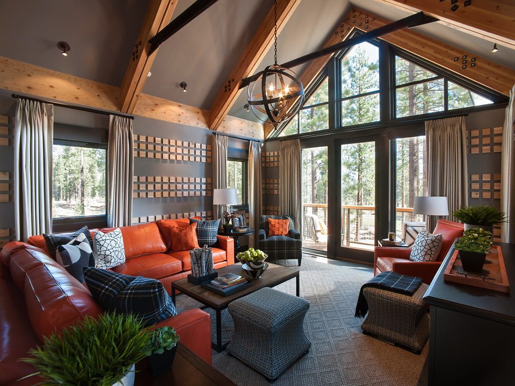 Muebles en el interior de una casa de campo.
