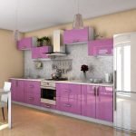 Diseño clásico de cocina morada
