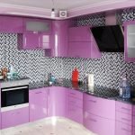 Diseño de cocina gris-violeta.