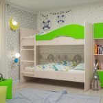 Muebles verdes en la guardería