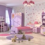Muebles de color lila para niños