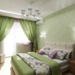 Interior de dormitorio verde