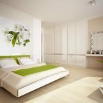 Hermosa habitación en verde y blanco.
