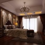 Dormitorio de diseño en un estilo clásico.