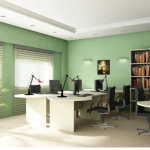 Tonos blanco-verdes en el diseño de las habitaciones.