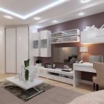Sala de estar con escritorio