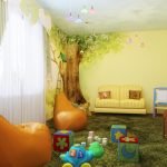 Sala de juegos para dos niños pequeños.