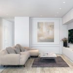 Muebles de color beige en el interior.