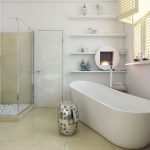 Diseño de baño en blanco