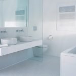 Fontanería blanca en el baño