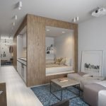 Cama detrás de tabiques