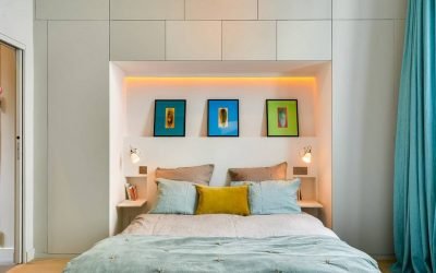 Dormitorio de diseño de 15 m2. m
