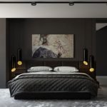 Luces colgantes junto a la cama