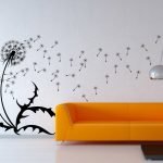 Dibujo de un diente de león en la pared