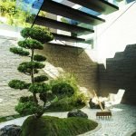 Jardín bajo las escaleras