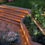 Escalones de jardín decorativos retroiluminados