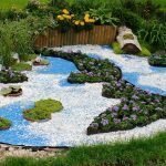 Cama de flores brillantes