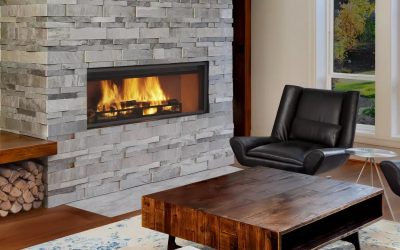 Ribete de chimenea con piedra decorativa