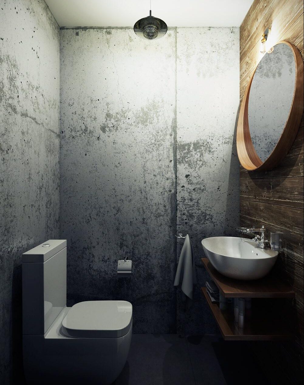 Diseño de inodoro estilo loft