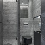 Azulejo con textura gris en el baño