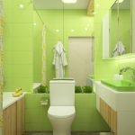 Azulejo verde claro en el baño