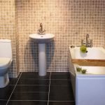 Mosaico en el diseño del baño.