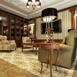 Lámpara sobre la mesa junto al sofá